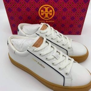 Tory Burch Olive Sole Court Sneaker - Snow White/Royal Navy